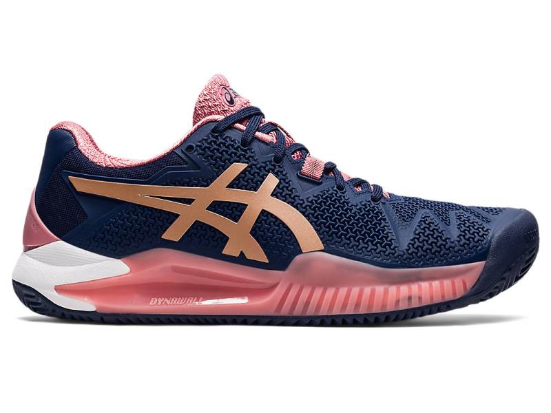 Sapatilhas Tenis Asics GEL-RESOLUTION 8 Clay Mulher Azul Marinho, 2192A299.238